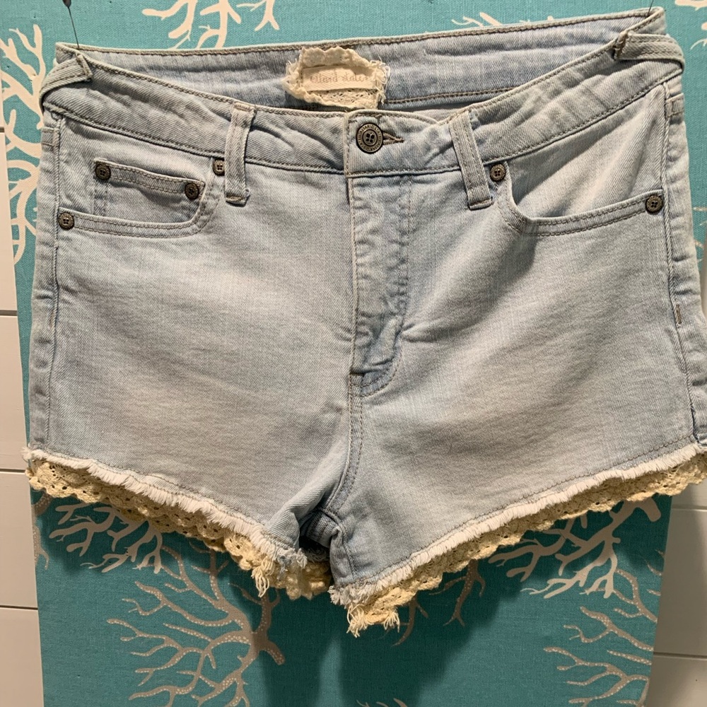 Altar’d State blue jeans with lace trim